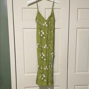 Reformation Green Floral Dress